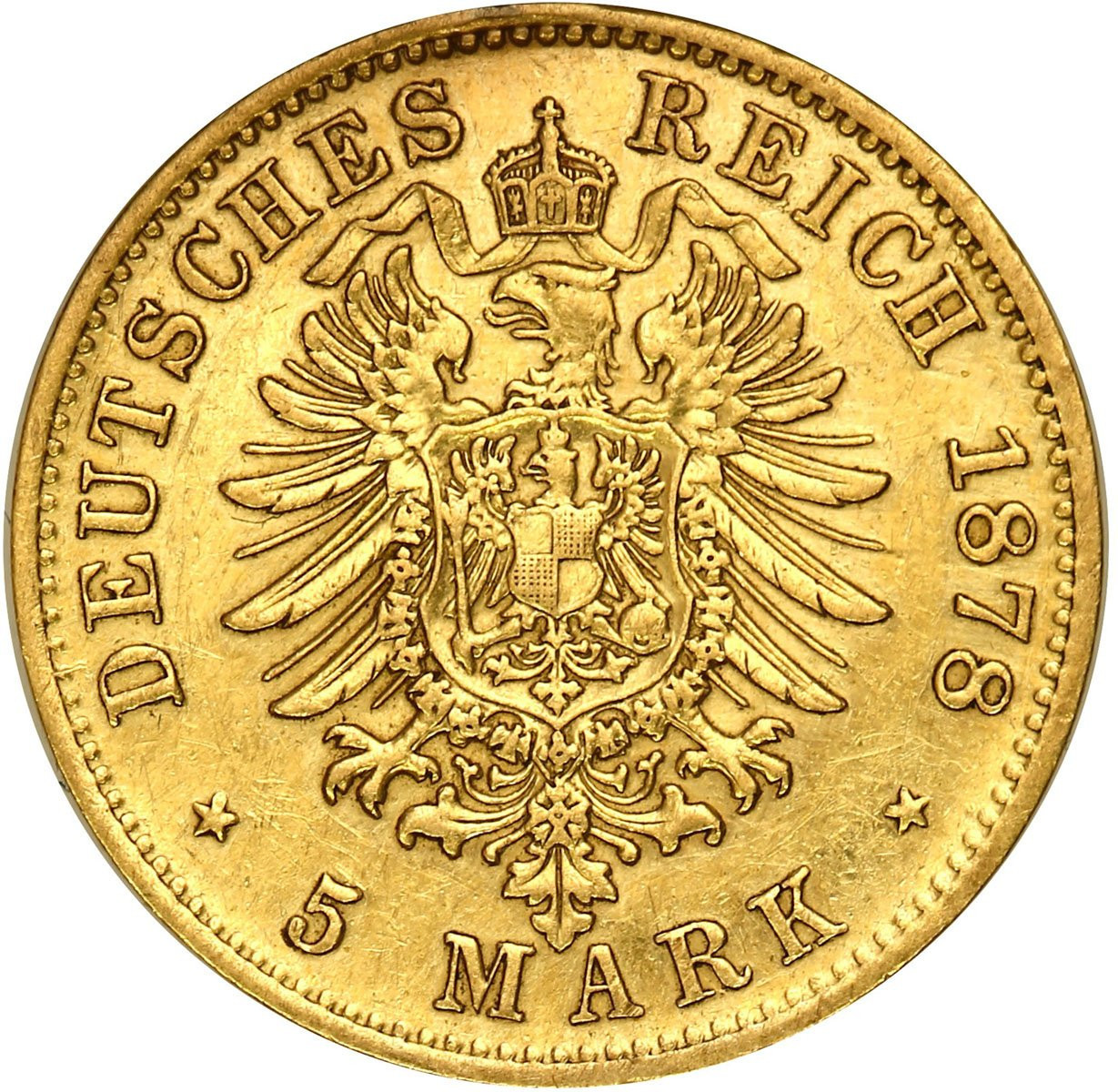 Niemcy Prusy Wilhelm 5 Marek 1878 A